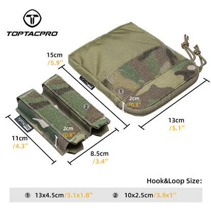 TOPTACPRO Double Magazine Pouch for 9mm Insert Kangaroo Style Combo Pouch 8540
