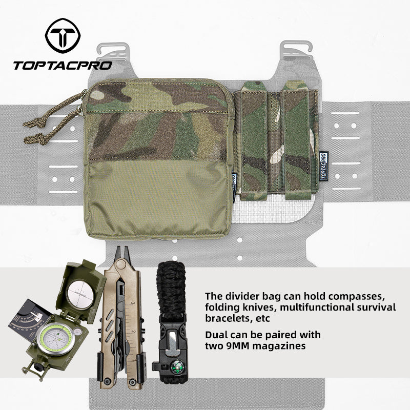 TOPTACPRO Double Magazine Pouch for 9mm Insert Kangaroo Style Combo Pouch 8540