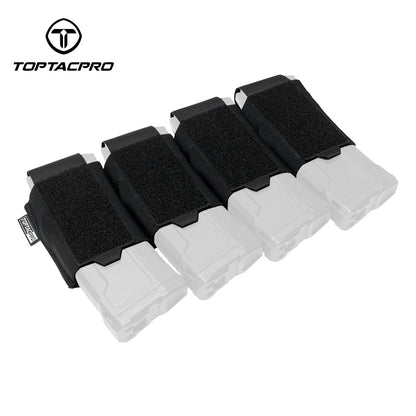TOPTACPRO Tactical Quad 556 Magaazine Pouch Elastic Retention Insert Pouch 8541