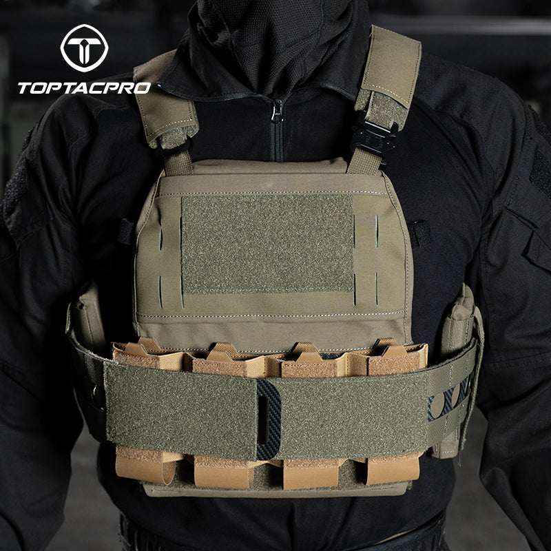 TOPTACPRO Tactical Quad 556 Magaazine Pouch Elastic Retention Insert Pouch 8541