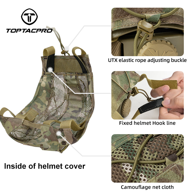 Toptacpro Tactical Helmet Cover Camouflage Helmet Skin for Fast Helmet S/M Size 8801
