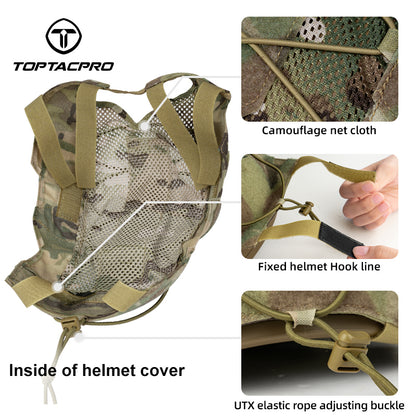 Toptacpro Tactical Helmet Cover Camouflage Helmet Skin for Wendy Helmet Headwear Hook&Loop 8802