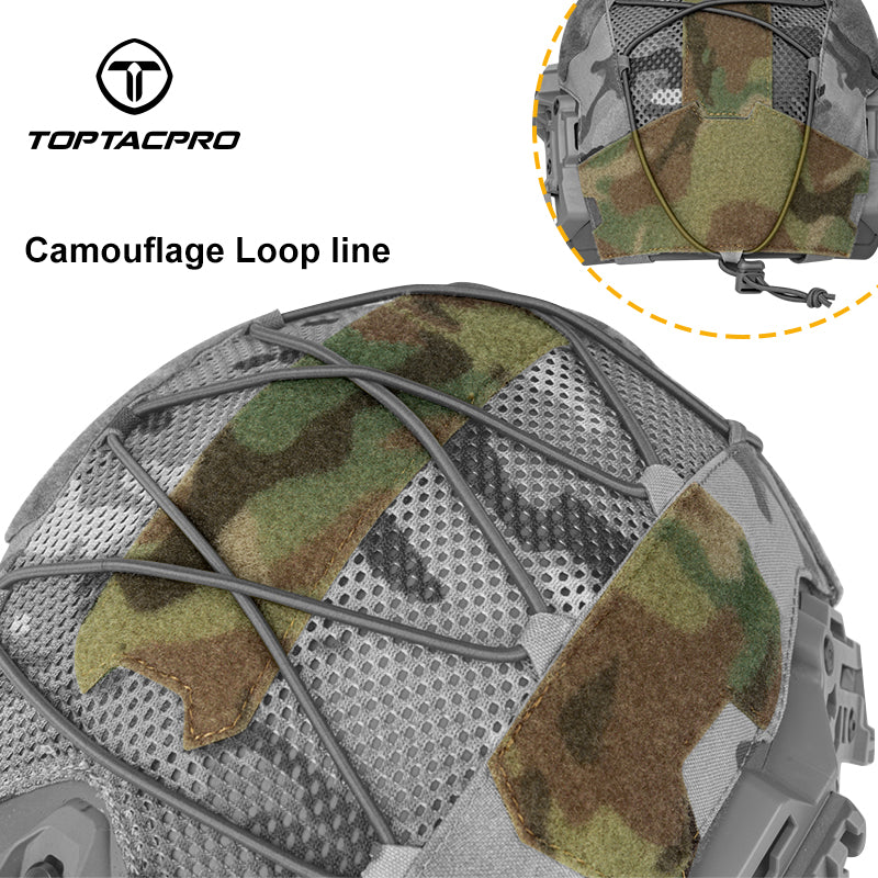Toptacpro Tactical Helmet Cover Camouflage Helmet Skin for Wendy Helmet Headwear Hook&Loop 8802