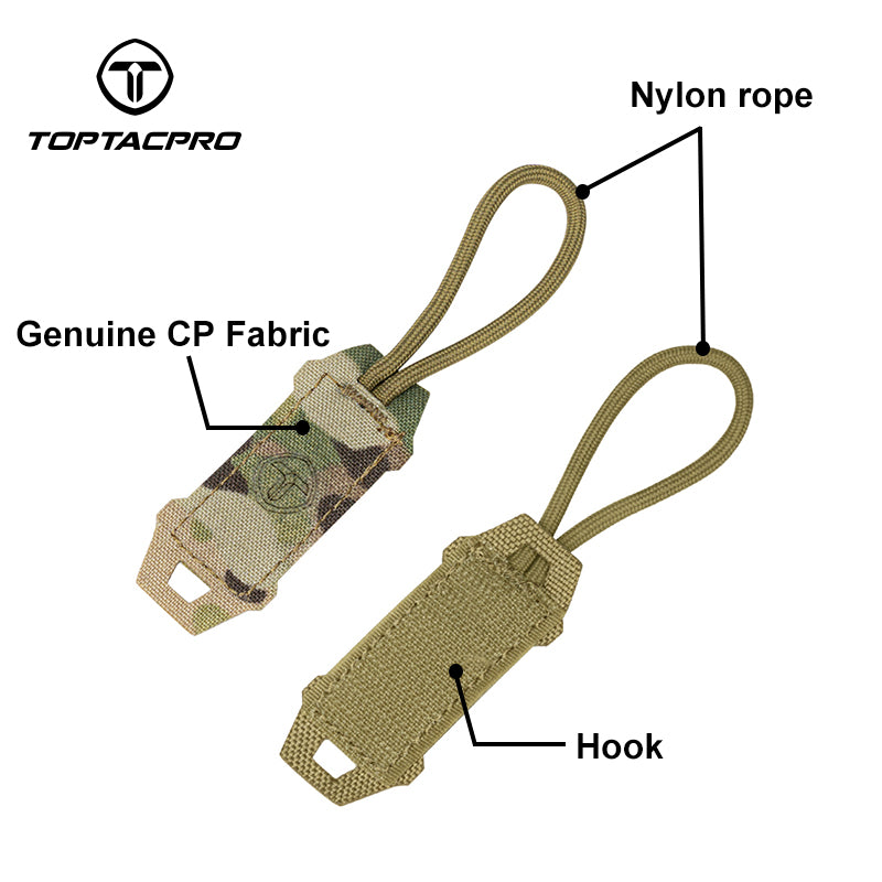 Toptacpro Tactical Zipper Pull Tab for Vest Backpack Pouch MilSim Larp Accessories 8904