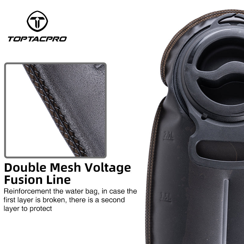TOPTACPRO 2L Tactical Water Bladder Food Grade TPU Hydration Bladder for Backpack 8908