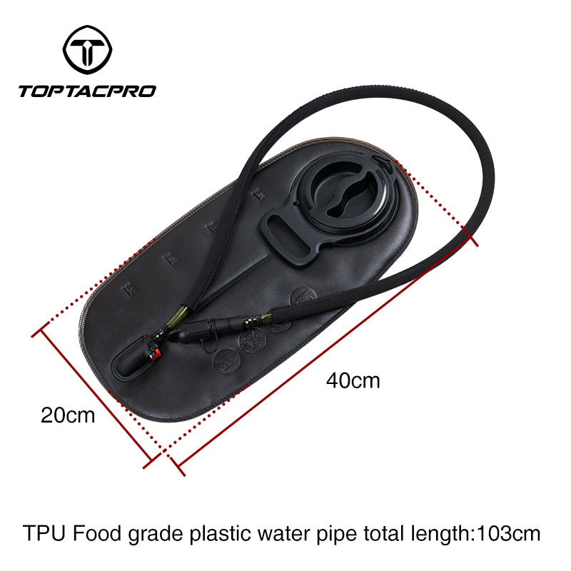 TOPTACPRO 2L Tactical Water Bladder Food Grade TPU Hydration Bladder for Backpack 8908