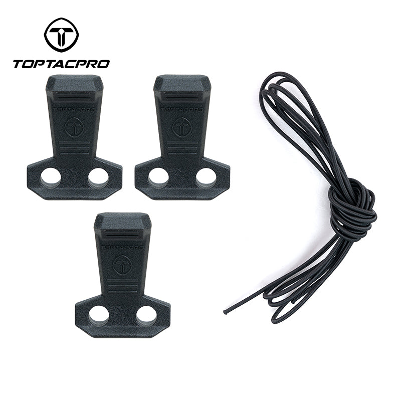 TOPTACPRO Tactical Hook Handle Set 3PCS Elastic Rope Clip for Pouch Tactical Gear 8909