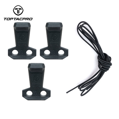 TOPTACPRO Tactical Hook Handle Set 3PCS Elastic Rope Clip for Pouch Tactical Gear 8909