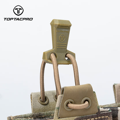 TOPTACPRO Tactical Hook Handle Set 3PCS Elastic Rope Clip for Pouch Tactical Gear 8909