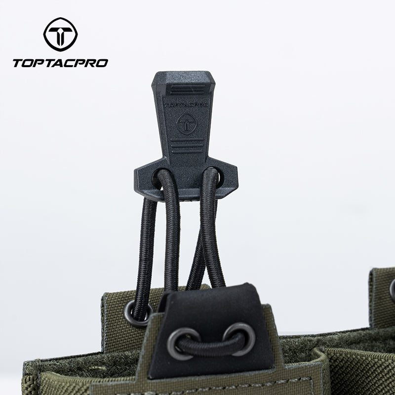 TOPTACPRO Tactical Hook Handle Set 3PCS Elastic Rope Clip for Pouch Tactical Gear 8909